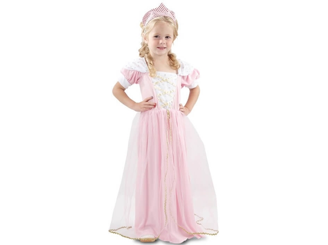 Disfraz de Niña DISFRAZZES Princesa Rosa (Talla: 3 a 4 años)