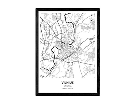 Poster NACNIC Mapa de Vilnus Lituania (A3)