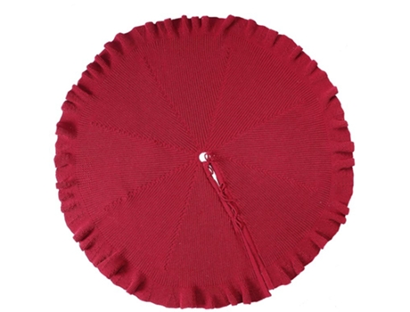Falda de árbol de Navidad, falda de árbol con volantes de 48 pulgadas, decoración de Navidad rústica gruesa de punto