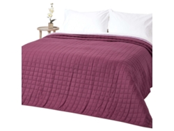 Homescapes Cotton Quilted Reversible Bedspread Lavender Purple, 200 X 200 Cm