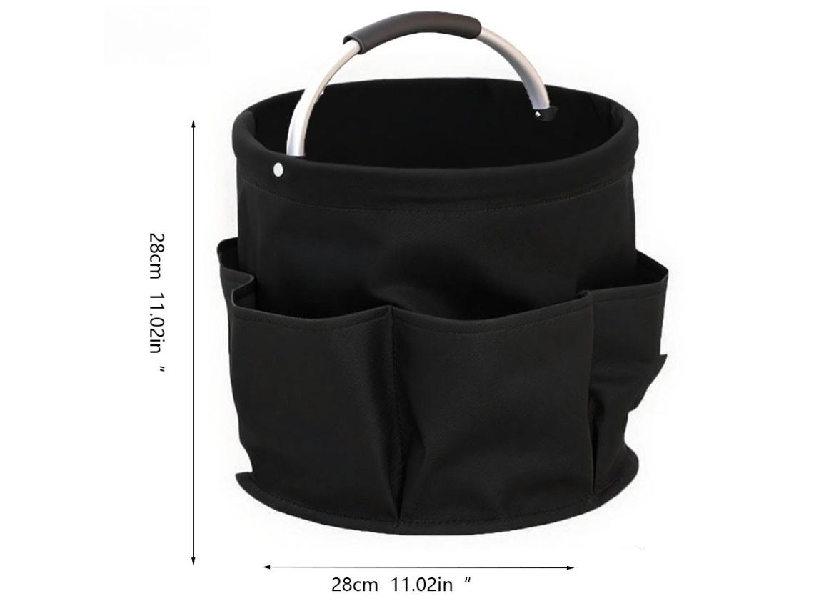 Cesta de almacenamiento plegable y portátil para camping, picnics y organización de herramientas (abierta / negra) Czhhmart