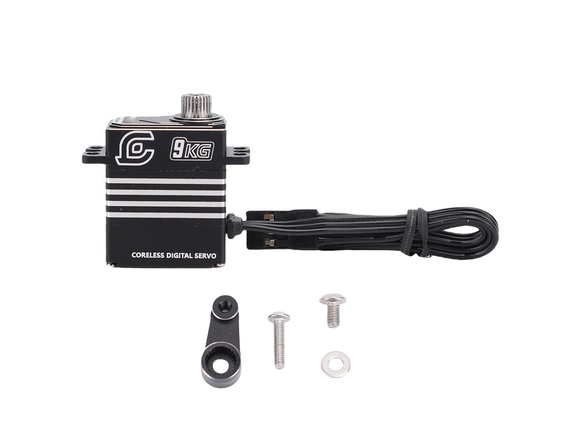 Servo Micro Digital Rc De 9 Kg Con Brazo Metálico Impermeable Ip66 Para Scx10 Iii 1/18 Crawler, Negro.