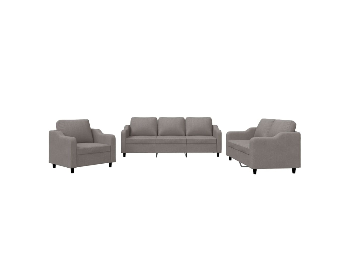 Maison Exclusive - Juego De Sofás Con Cojines 3 Piezas Tela Gris Taupe