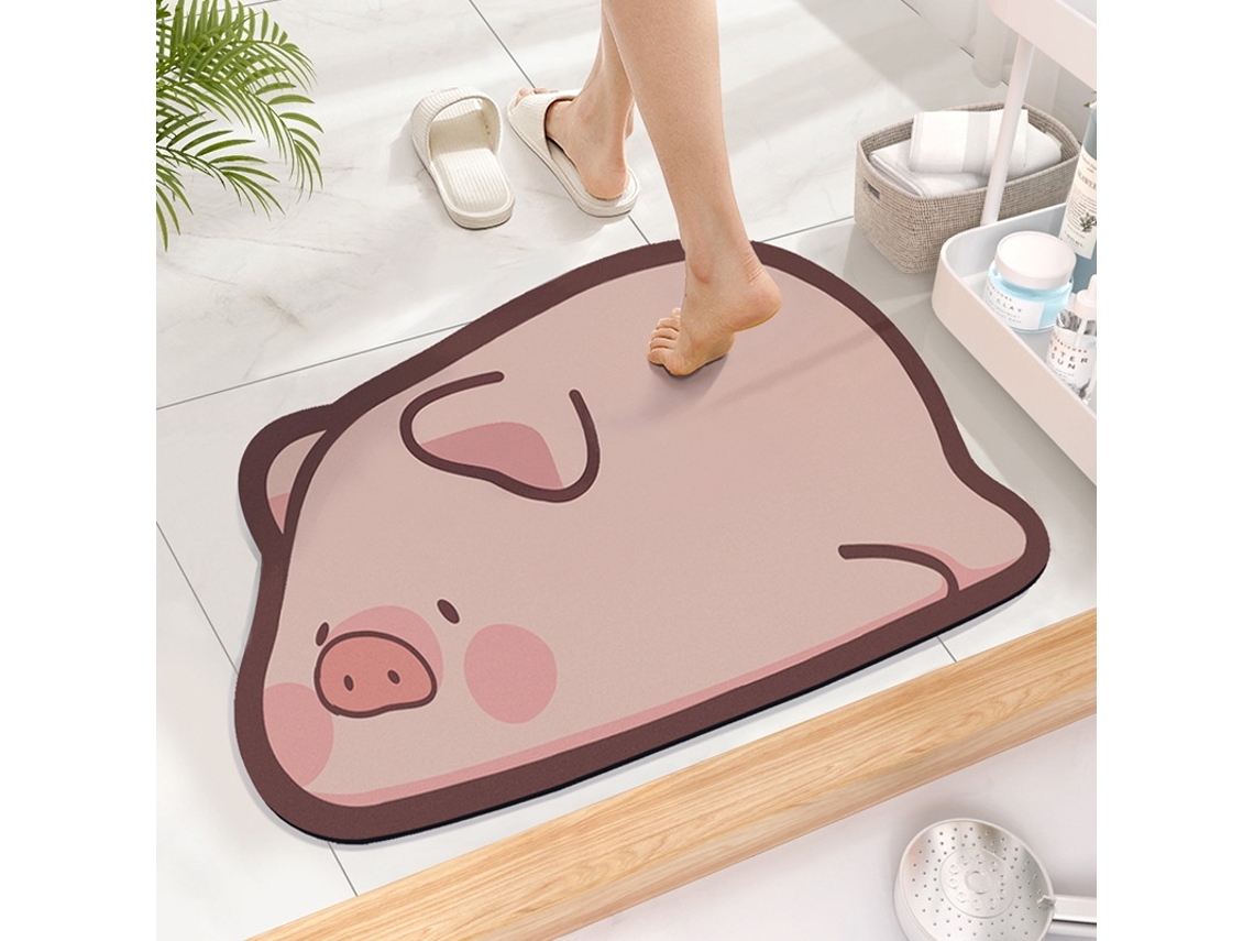 Alfombrilla De Baño De Tierra De Diatomeas Con Dibujos Animados, Antideslizante Y Súper Absorbente, De Secado Rápido.