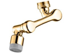 RELAVAEV Brass Universal 1080 ° Rotatable Folding Arm Basin Mixer Tap Extensão Splash Filter Aerador, Ouro 2 Modos De Saída Unoiu