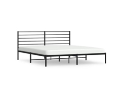 Maison Exclusive - Estructura Cama Sin Colchón Con Cabecero Metal Negro 183x213 Cm