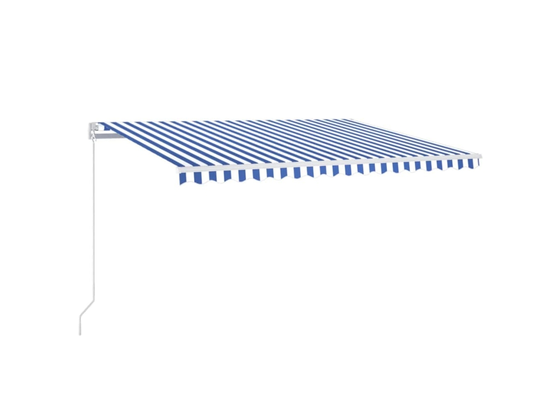 Maison Exclusive - Toldo Manual Retráctil Con Led Azul Y Blanco 400x350 Cm