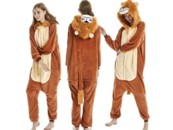 Disfraz Unisex De León Para Adultos, Pijama Kigurumi, Traje De Dormir De Franela Egb