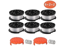 6 Bobinas De Hilo Con 2 Tapa Para Cortacésped Black Decker Recambio