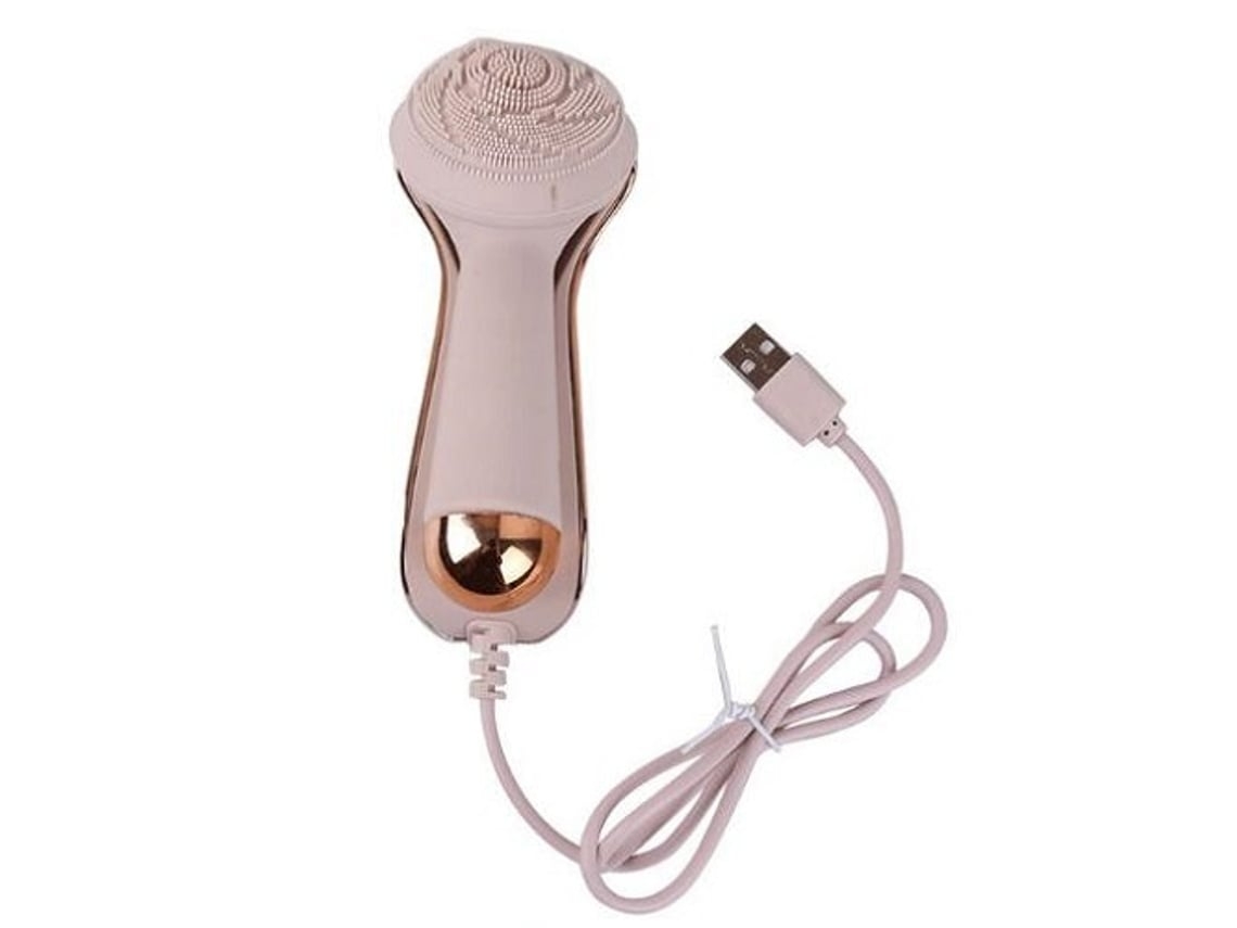 Cepillo Limpieza Facial Silicona Eléctrico Usb Impermeable Vibración Ondas Sonoras Doble Orificio Limpieza Profunda