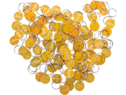 Llaveros Numerados De Aleación De Aluminio Amarillo Con Anilla, 100 Unidades.