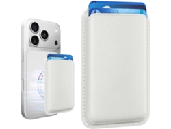 Tarjetero de cuero MagSafe - Tarjetero adhesivo para iPhone 17/16/15/14/13/12 Blanco Panoona