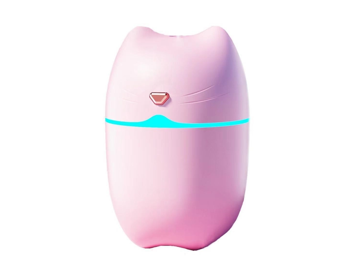 Humidificador VANJL Aroma Aceite Difusor Dibujos Animados Gato Mist Sprayer300Ml-Rosa