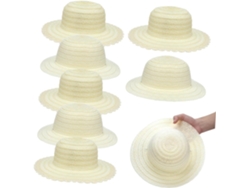 Juego Sombreros Kit 8 Tamaño Mediano, Manual Niños Niñas, De Paja Lisos Para Y Superficie Lisa Lista
