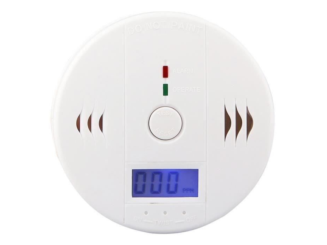 Fwell Store Detector de monóxido de carbono alerta del sensor de monitoreo blanco