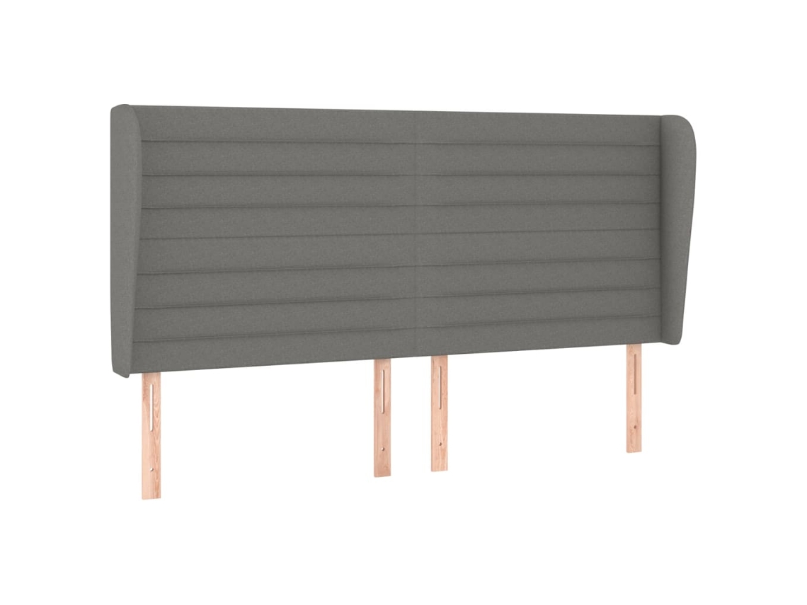 Maison Exclusive - Cabecero Con Orejas De Tela Gris Oscuro 163x23x118/128 Cm