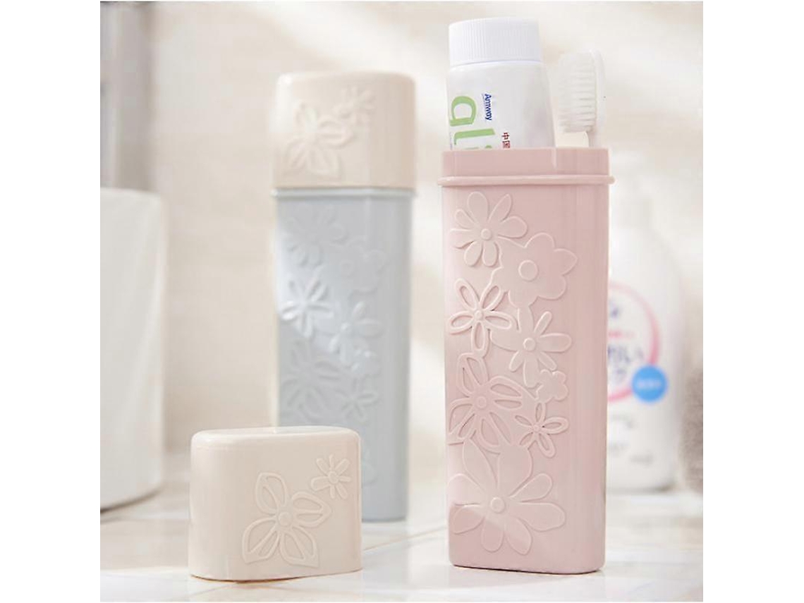 Estuches portátiles de plástico para cepillos de dientes y pasta de dientes Betterlifefg Rosewell (paquete de 2, rosa y azul)