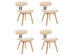 Maison Exclusive - Sillas De Comedor 4 Uds Madera Curvada Y Cuero Sintético Crema