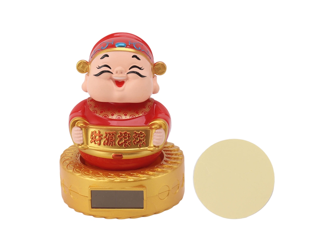 2026 Store-estatua De Cai Shen Solar Con Cabeza Moviéndose Escultura Feng Shui Chino Decorativa Para Coche