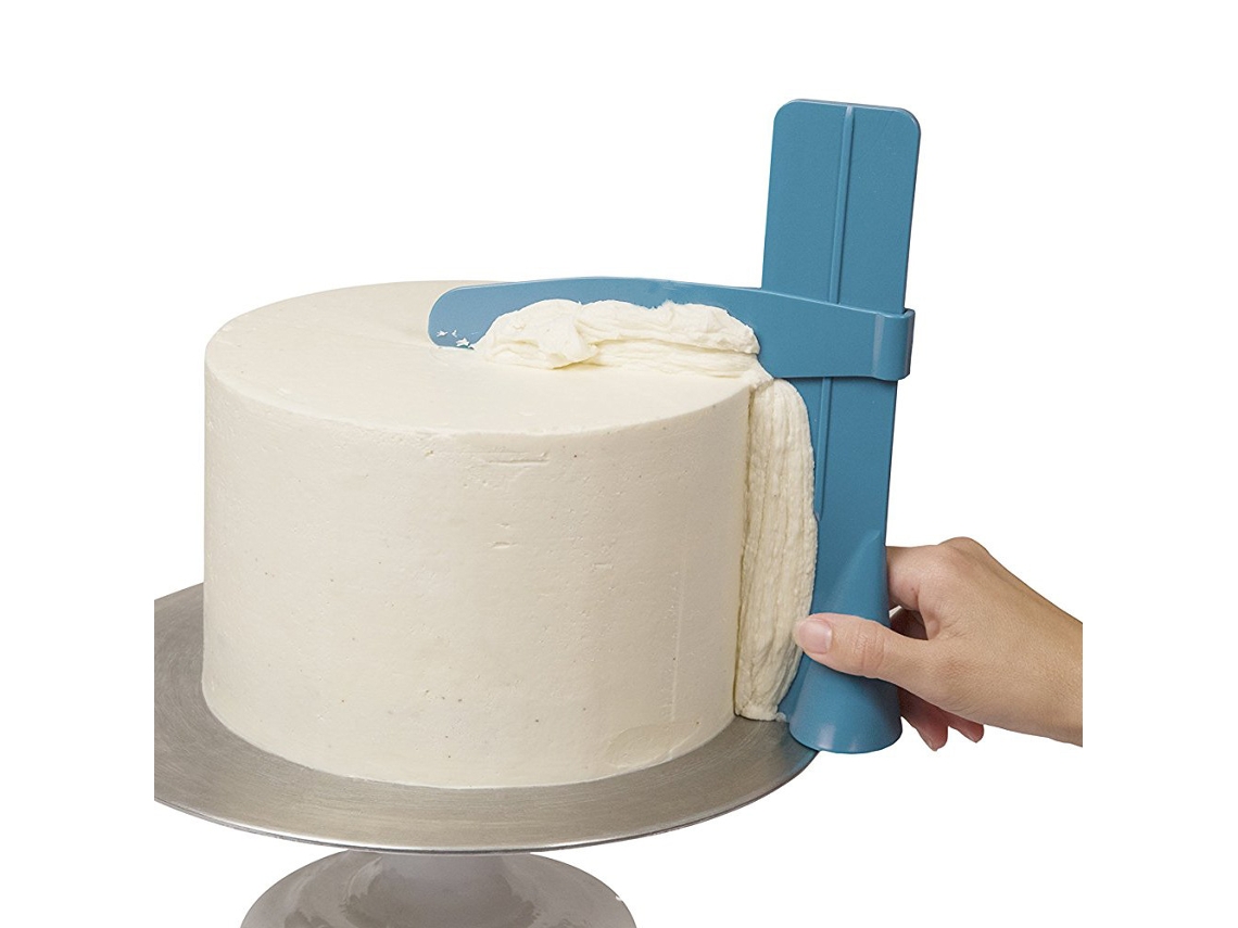 Espátula azul ajustable para alisar pasteles de fondant, raspador de repostería, 1 unidad Tommy01