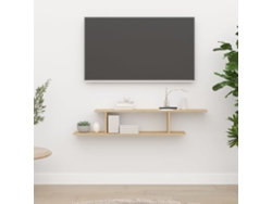 Estante De Pared Para Tv Contrachapado Roble Sonoma 125x18x23cm
