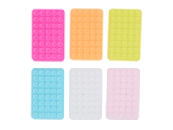 6pcs Suporte De Capa De Celular Com Ventosa Silicone Duas Faces Anti-derrapante Universal Para Espelho Cor Fluorescente