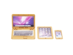 Conjunto 3 Mini Notebook Tablet Celular Acessórios Boneca 1/6 1/12 Casa Boneca