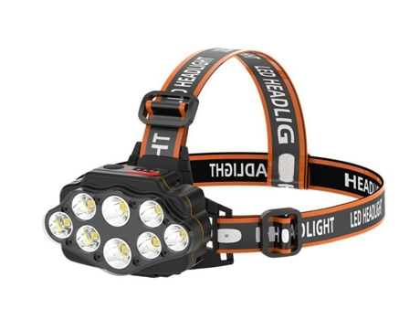 Linterna frontal, CHRONUS Linterna LED recargable montada en la cabeza Acampar al aire libre Senderismo Correr Pesca Luz Faros exteriores (Negro)