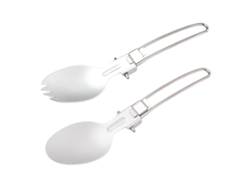 Juego De Utensilios De Camping Plegables Portátiles De Acero Inoxidable Con Cuchara Y Tenedor-cuchara Para Acampar Y Hacer Senderismo.