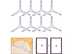 8 Clips Triangulares Blancos Para Sábanas, Diseño De 3 Vías, Que Aseguran Las Esquinas Del Colchón.