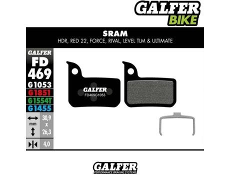 Pastillas de Freno GALFER Standard Red22, Force, Rival, Level Tlm, Hdr
