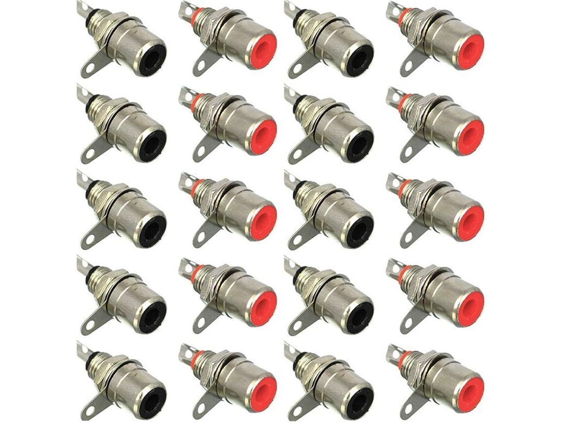 2026-20 Piezas Conector Rca Hembra De Montaje En Panel, Conector De Audio Rca, Conector De Soldadura Rca