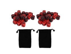 48 Dados De Plástico De 6 Caras, Impermeables, Rojos Y Negros, Para Juegos De Mesa, Fiestas, Bares Y Clubes.