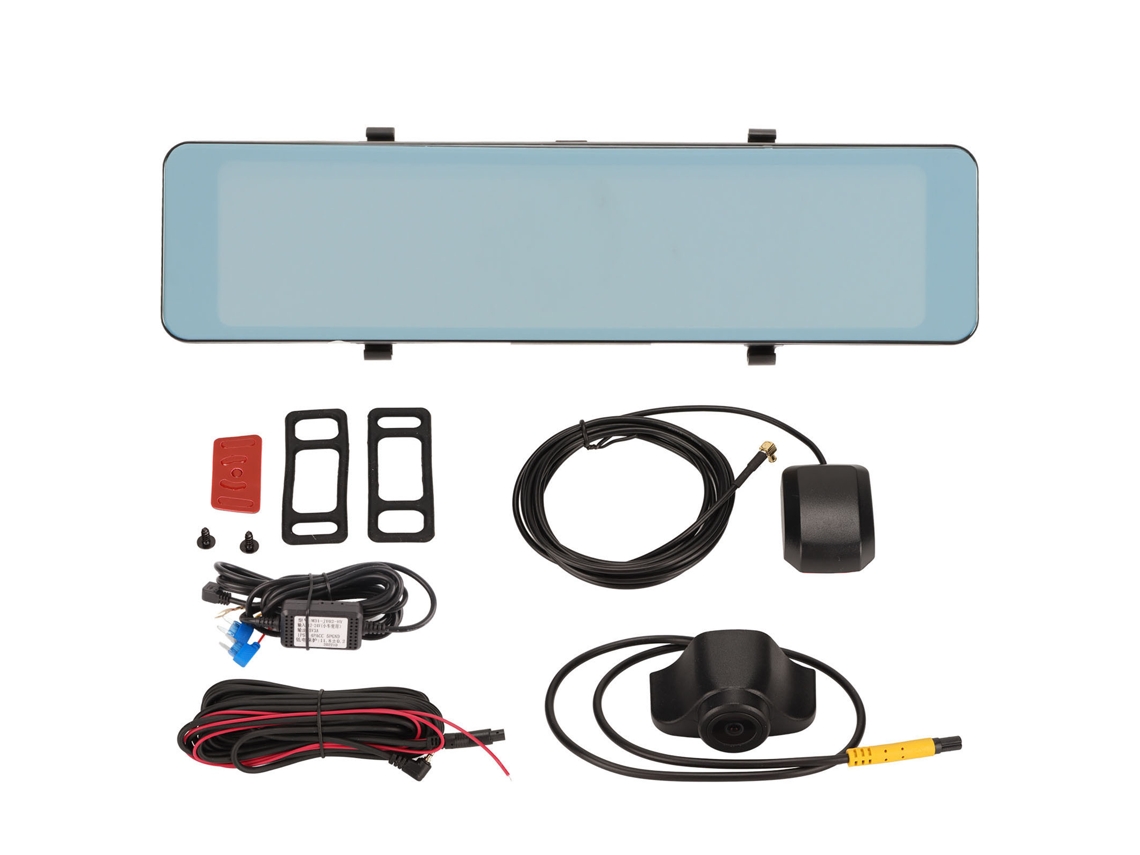 Cámara de salpicadero para espejo retrovisor, DVR para coche, monitor grabador, 1080p, cámaras duales, pantalla táctil, Bluetooth, GPS, sensor G, grabación en bucle
