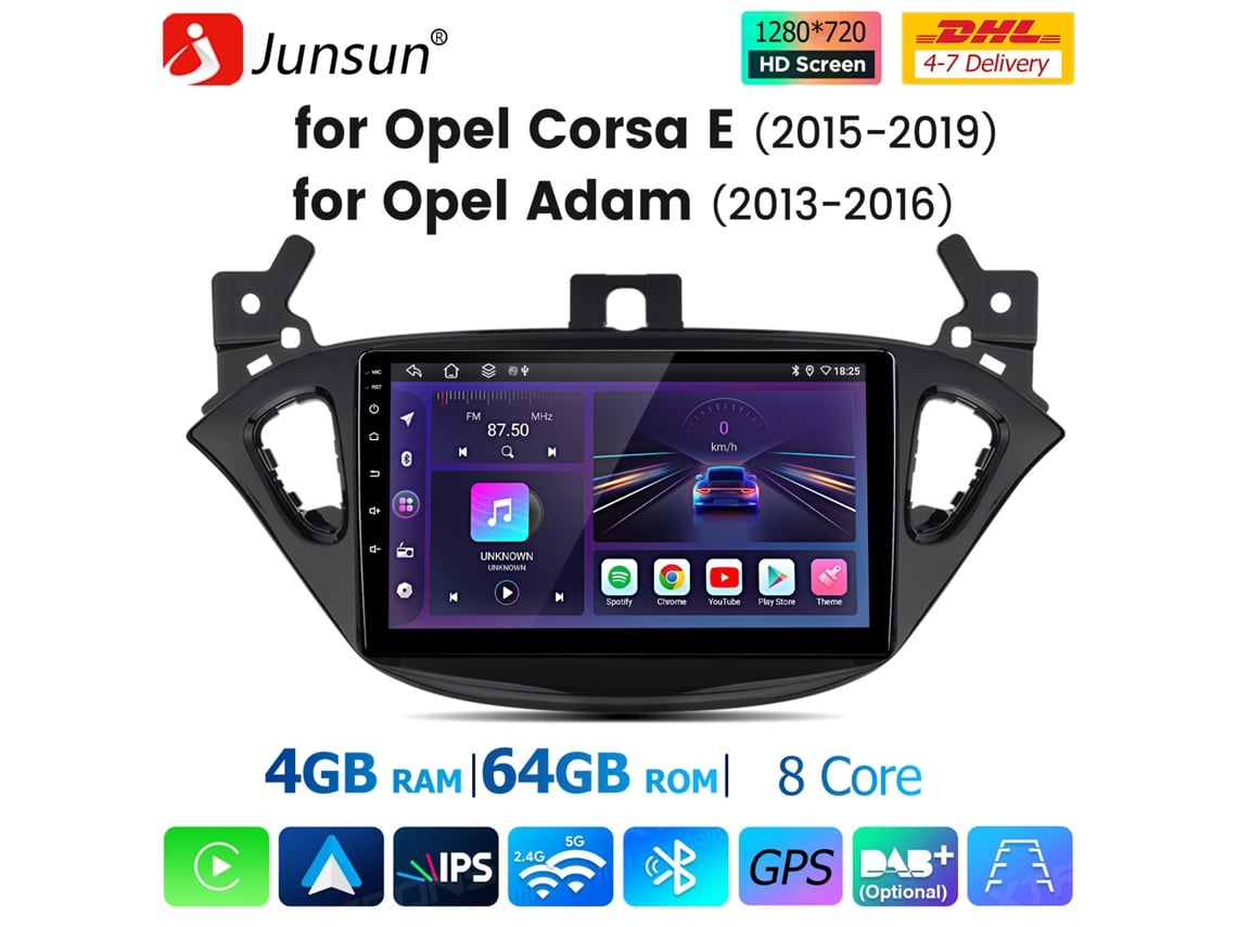 Radio Android Junsun para Opel Corsa E/Opel Adam, inalámbrica, Android ...