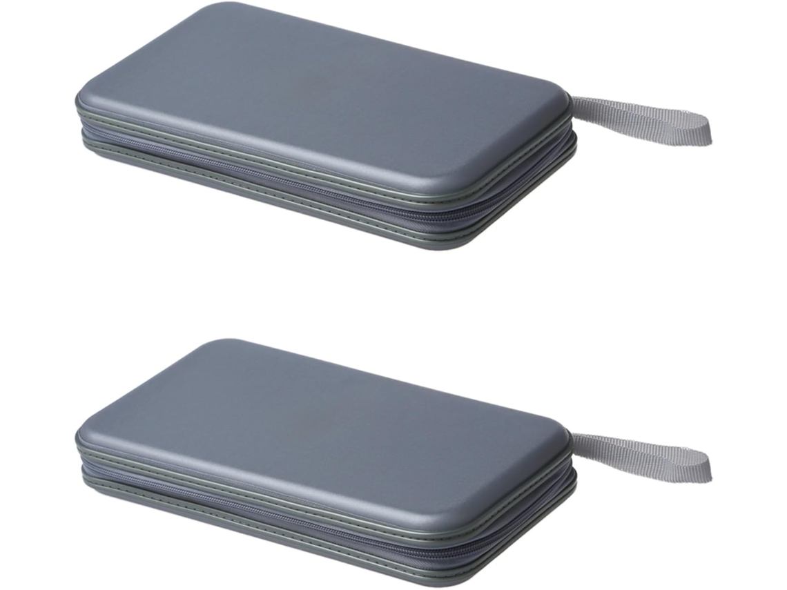 Estuche Rígido Para 2 Álbumes De Cd De 80 Discos, Tipo Cartera O Para Dvd - Plateado