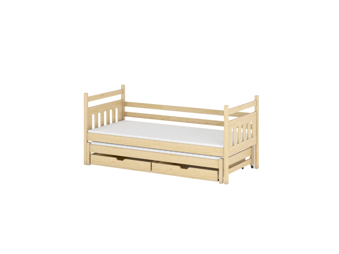 Cama Infantil FURNLUX Daniel (Beige, Madera Maciza - 98X208X85 Cm / 90X200 Cm)