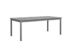Mesa de jardín de madera maciza de acacia, gris, 200x100x75 cm, MAISON EXCLUSIVE