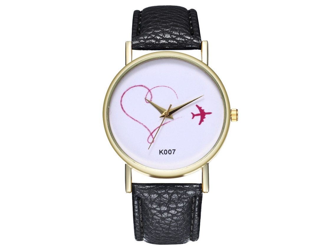Reloj De Pulsera Analógico De Cuarzo Para Mujer Con Esfera Redonda, Elegante Color Negro.