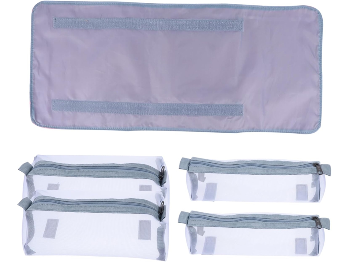 Neceser portátil con compartimento extraíble para artículos de aseo, ideal para viajar.