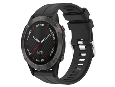 Correa para Garmin Fenix 6 Sapphire Gps 22 mm Correa de reloj de silicona de color sólido negro VENISYMLIS