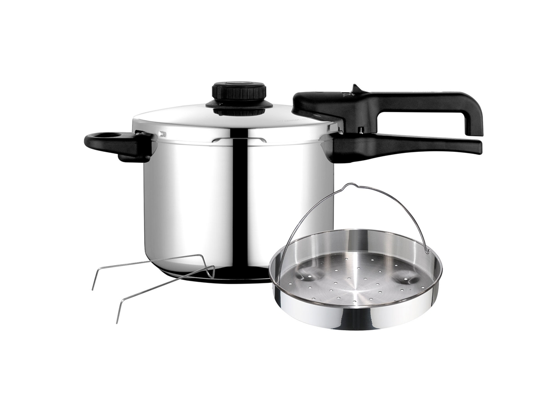 Olla A Presión 6 Litros, Inducción, Express Super Rápida, Acero Inoxidable 18/10, Todas Cocinas Fagor Dual Xpress 6 Plata