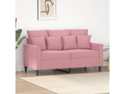 Sofá de terciopelo de 2 plazas, 120 cm, rosa, Wsd942604, Adorable Home