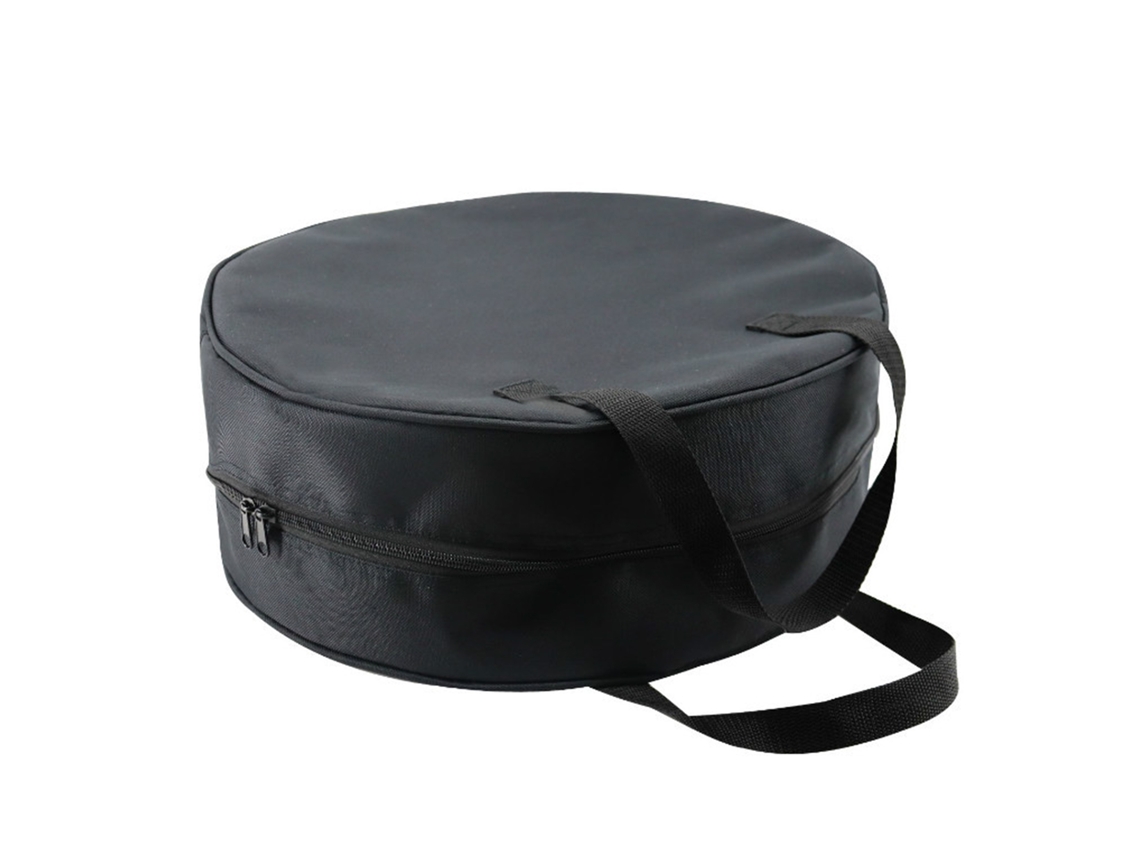 Bolsa De Almacenamiento Redonda Negra Con Asa Y Doble Cremallera Para Mangueras Y Cables De 16 Pulgadas.