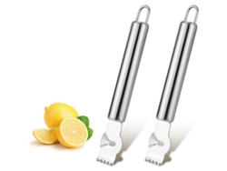 Pelador/rallador de limones multifuncional, fabricado en acero inoxidable afilado con mango ergonómico, 2 unidades.