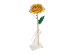 Rosa Real de Oro de 24k con Base para Decoración de Bodas y Aniversarios