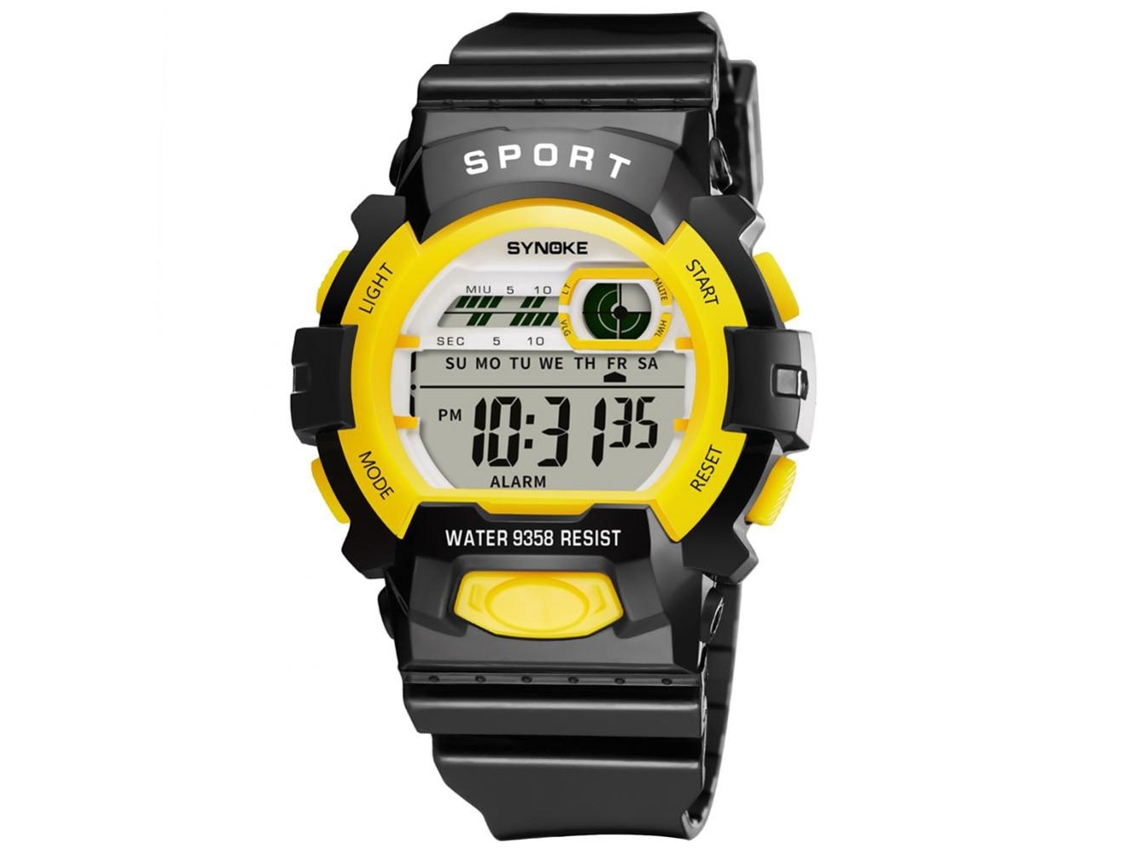 Reloj Digital De Pulsera Juvenil Moda Simple Multifuncional Synoke Amarillo