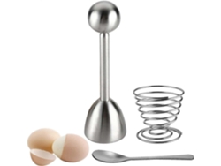 Cortador de cáscaras de huevo con huevera y cuchara para huevos, abridor de cáscaras de huevo Rosewell