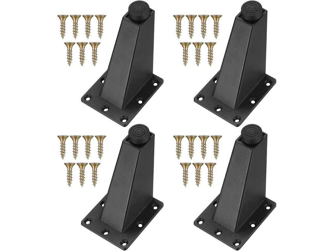 2026-6 Patas De Mueble Ajustables, Patas De Mesa De Metal Negro Para Mesa Armarios Cocina Sofá Escritorio, 92mm