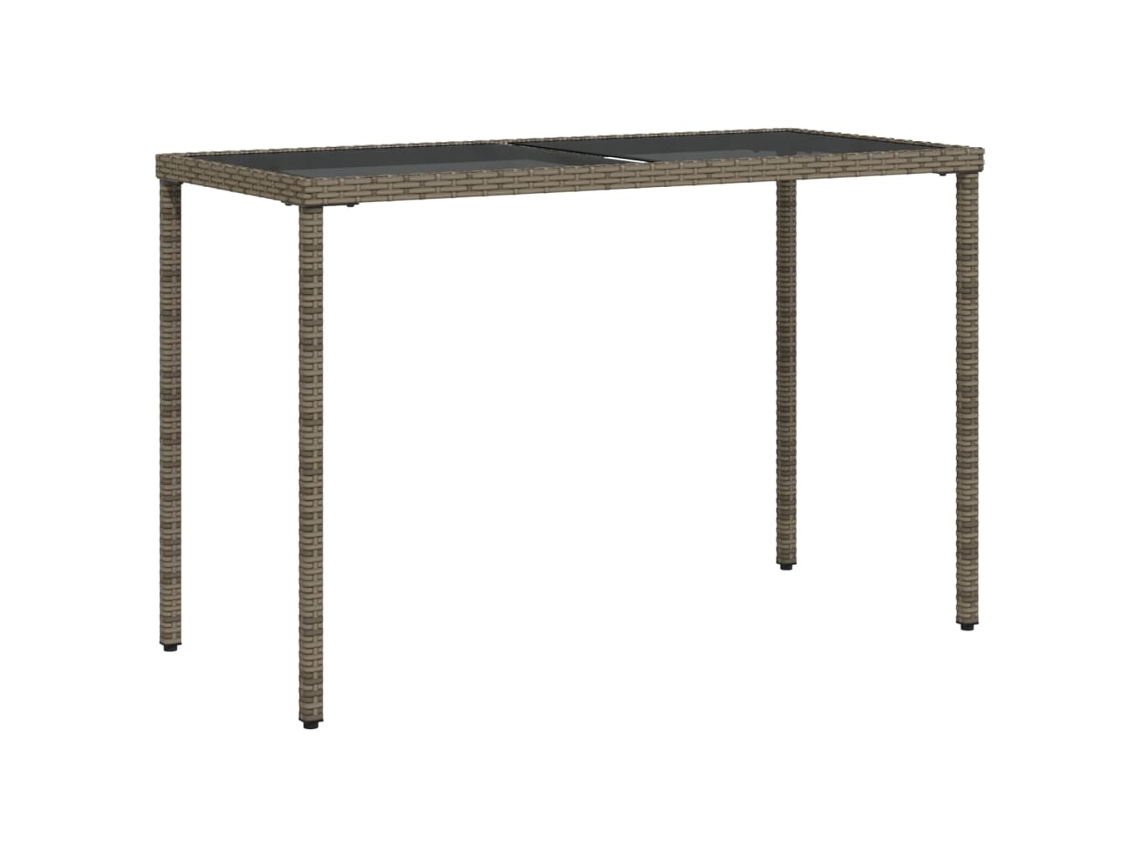 Mesa de jardín con tablero de cristal MAISON EXCLUSIVE Patas de mimbre Gris (115x54x74 cm)